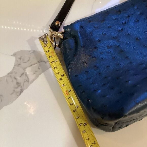 Genuine Leather Valentina Italian Bag Purse Handbag Navy - Picture 12 of 14